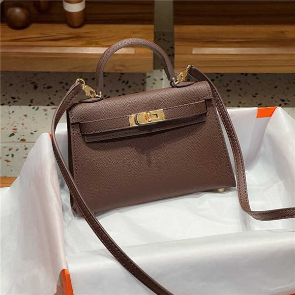 

designer hemrres tote bag 2023 new women's bag kelys's second-generation palm pattern gold buckle cow leather single shoulder mess