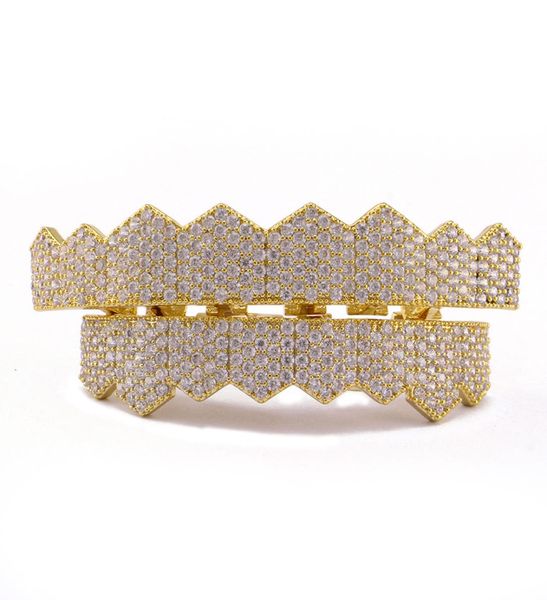 

luxury hip hop grillz teeth body jewelry cubic zirconia ice out gold grillz dental grills jewelry accessories1235899, Black