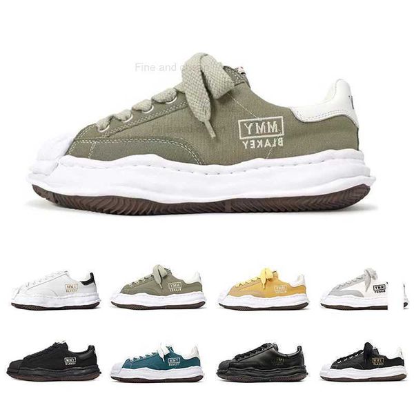 

mihara yasuhiro original sole mens low casual shoes mmy blakey wayne original sole leather women men luxury loafers canvas shoe flat trainer, Black