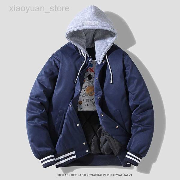 

men's jackets autumn winter men's hooded jacket fashion plus cotton pilot jacket with hat long sleeve windproof cold zipper baseba, Black;brown
