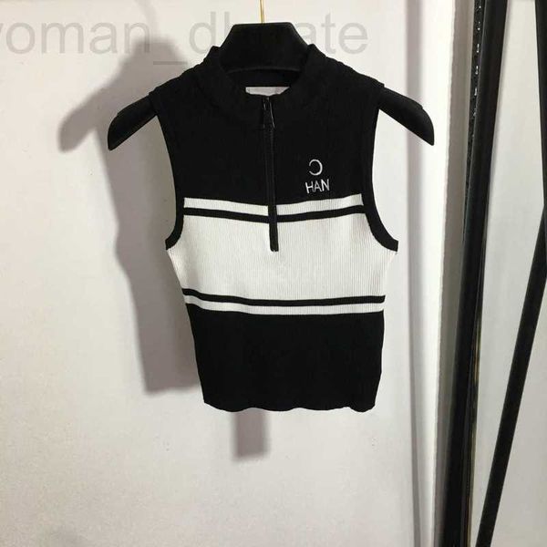 

women's t-shirt designer 23ss new women designer t shirts tknits jogging vest with striped embroidered letters crop luxury stretsleeve, White