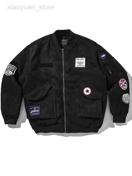 

men's jackets autumn winter ma1 bomber jacket thick cotton-liner baseball uniform parkas men's trend labeling military padded pilo, Black;brown