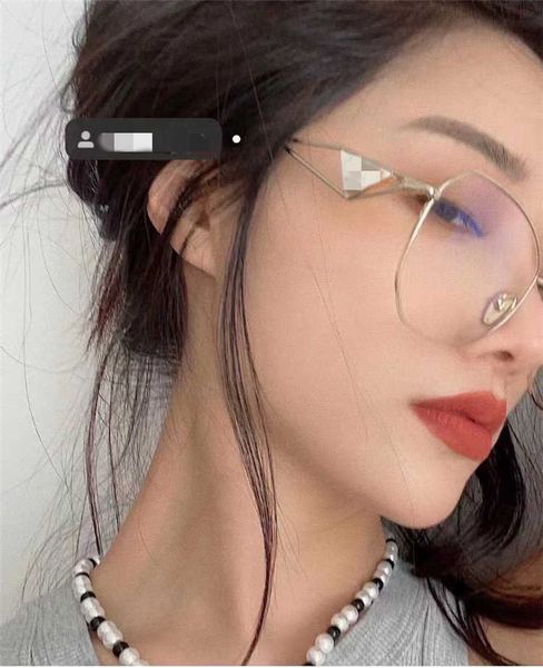 

sunglasses 2023 new product p family metal eyeglass female internet celebrity same polygonal large frame slimming face 57y sunglasses, White;black