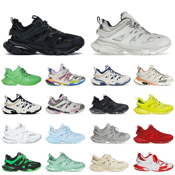 

designer luxury brand men women designer shoes track 3 3.0 triple white black tracks sneakers tess.s. gomma leather trainer nylon printed pl