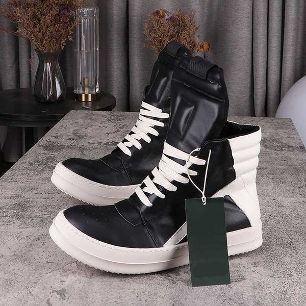 

rick casual board shoes ro owens black and white women's high men's women's ankle boots