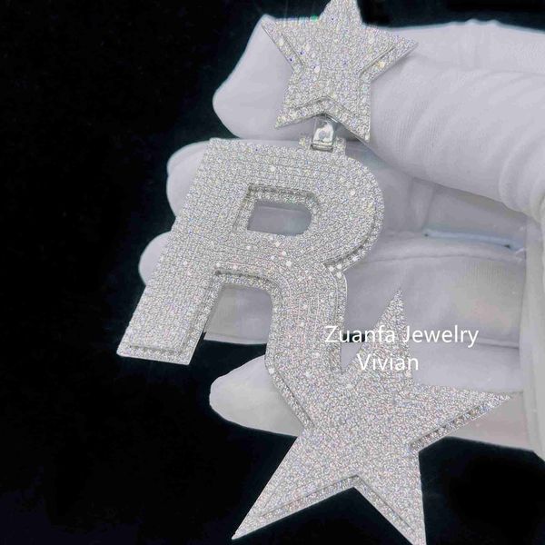 

hand setting new design iced out diamond hip hop pendant sterling silver s925 vvs moissanite fashion pendant