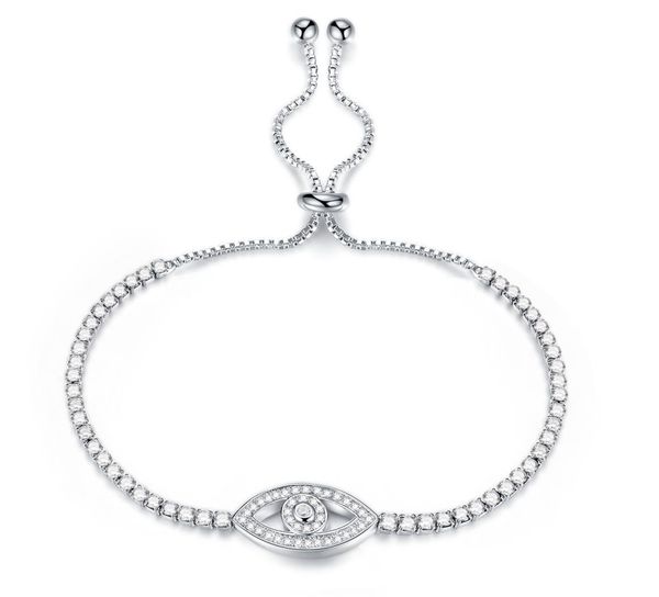 

adjsutable bolo evil eye pave cz cubic zirconia bracelet018763839, Golden;silver