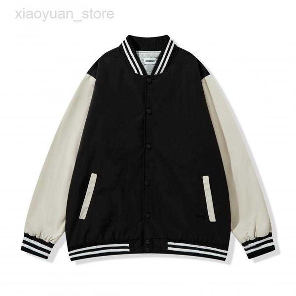

men's jackets american jacket coat men's y2k street hip-hop retro baseball uniform couple casual all-match jacket hkd230710, Black;brown