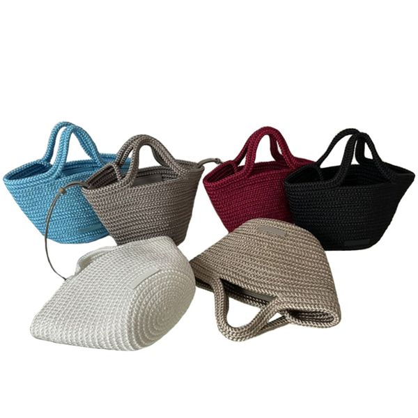 

designer basket bags new women luxury ibiza small with strap in beige summer beach shoulder bag fashion 7a totes nylon knit handbags