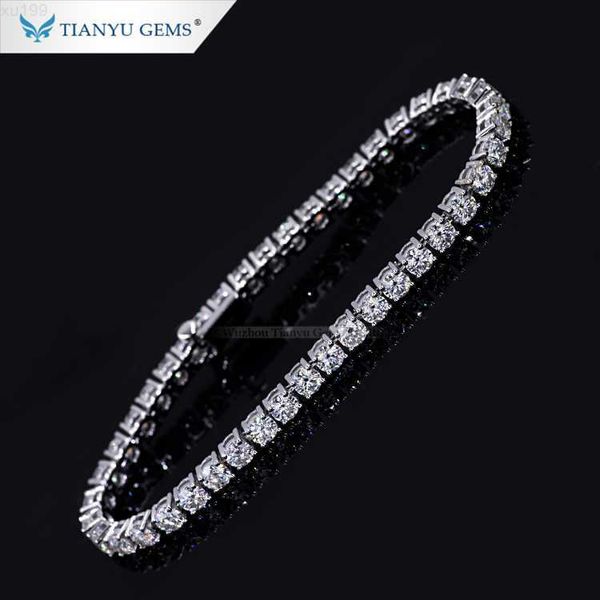 

tianyu gems pure white gold tennis bracelets 4.5mm h a cut white moissanite diamond bracelet, Silver