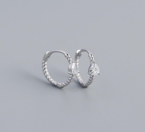 

100 925 sterling silver geometric small circle hoop earrings for women girls wedding engagement colorful cz zircon earring1535535, Golden;silver