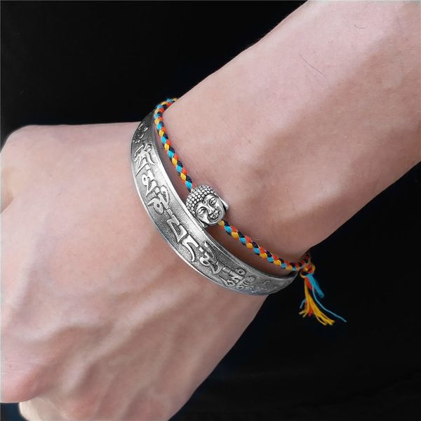 

chain tibetan buddhist braided cotton lucky knots rope bracelet bangles for women men handmade mantra amulet thread bracelets 230710, Black