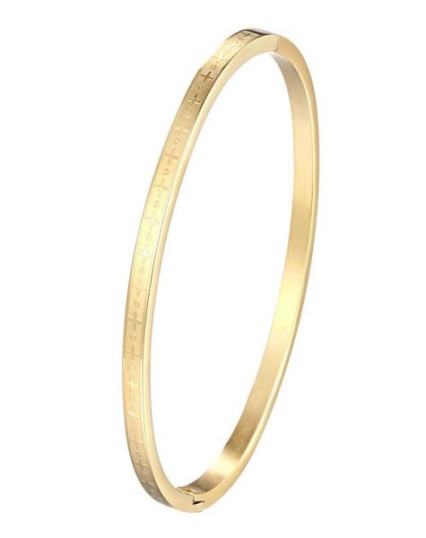 

bangle plus signs and little circles for kids bracelet stainless steel gold color jewelry bracelets boys gifts2467626, Black