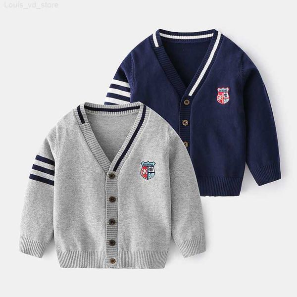 

pullover boys girl jacket single breasted fashion school style spring autumn new cardigan sweater coat children's clothing y1024 l23071, Blue