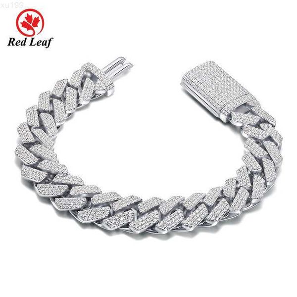 

redleaf jewelry chain moissanite bracelet 925 6mm width full diamond setting vvs moissanite bracelet, Silver