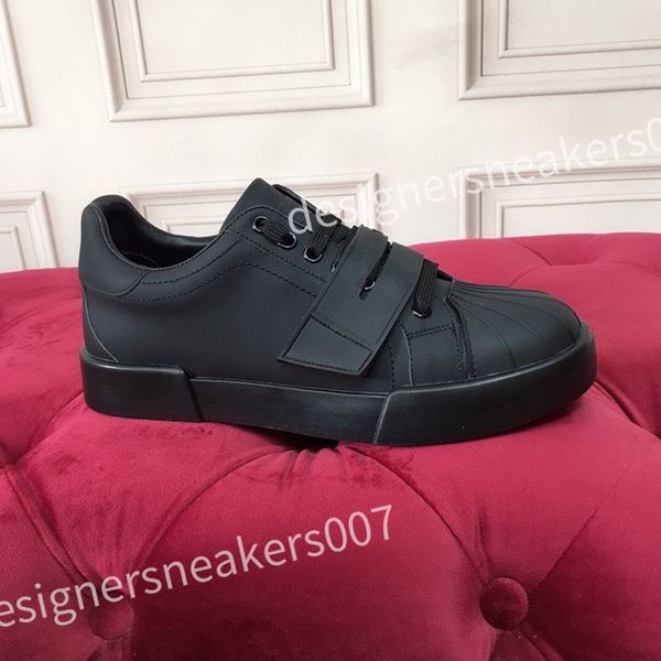 

new luxury famous runner brand calfskin sneakers shoes for men walking design rubber sole outdoor sports trainers 35-45 hc210804, Black