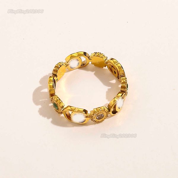 

designer brand letters ring gold 100% letter band rings crystal rhinestone fashion women men wedding jewelry party gifts size 6 7 8 9, Silver