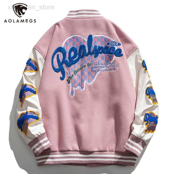 

men's jackets streetwear men splicing jacket heart embroidery baseball uniform jacket summer harajuku couple coats casual fashion outer, Black;brown