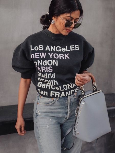 

womens hoodies sweatshirts letter printed sweatshirts for women vintage washed fashion pullovers spring autumn female loose sweatshirt hood, Black