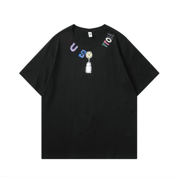 

printed short-sleeved t-shirt, a full set of customized original accessories, tags, washing water, main wheat, small pins, all arranged in p, White;black