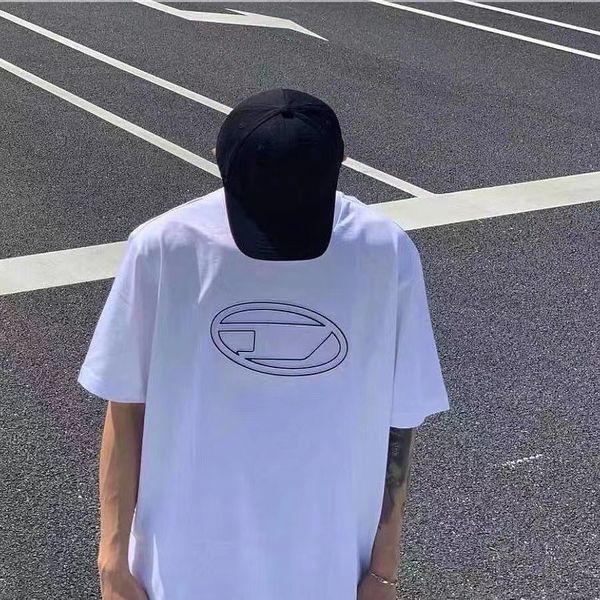 

mens designer t shirt letter short sleeve round neck cotton couple vibe style t-shirt y2k tees ins wear, White;black