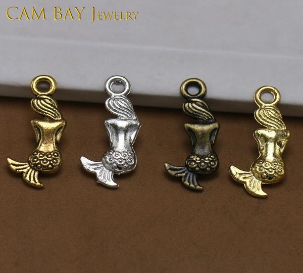 

200pcs 4colors 204mm alloy mermaid charms metal pendants for diy necklace bracelets jewelry making handmade crafts9400879, Bronze;silver