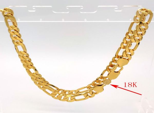 

mens 18 k stamp solid gold gf ltalian figaro link chain necklace 10 mm 600 mm 24 inch1571392, Silver