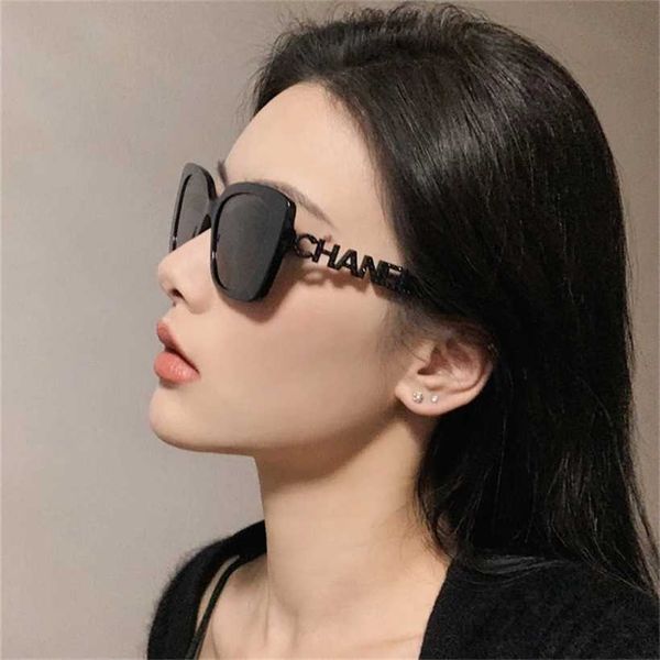 

sunglasses 2023 new fashion women's asymmetrical hollowed out diamond inlaid letter temple ch5422 rectangular sunglasses, White;black
