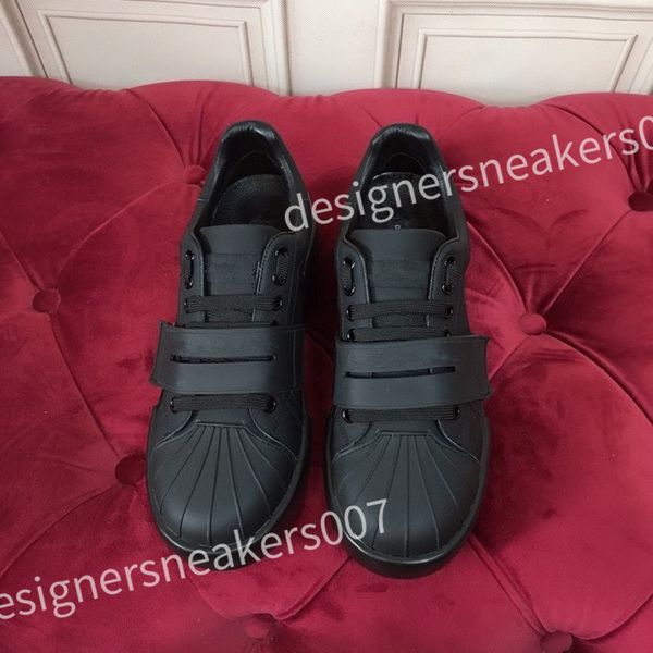 

2023 luxury famous runner brand calfskin sneakers shoes for men walking design rubber sole outdoor sports trainers 35-45 hc210804, Black