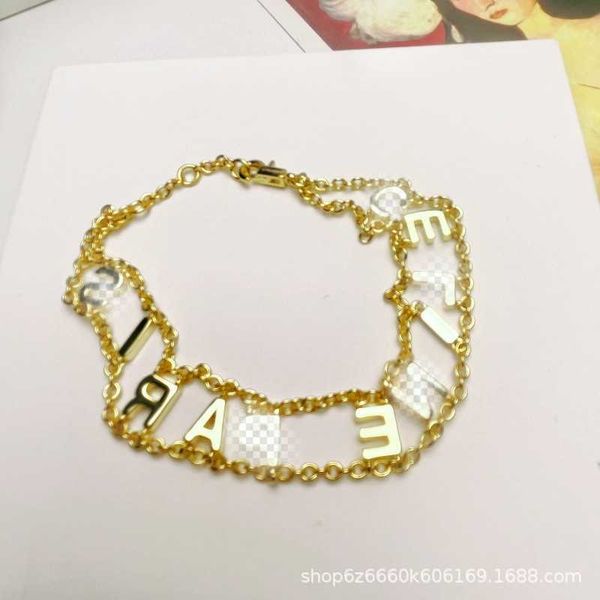 

chi arc de triomphe french style brass plated gold saijia letter double layer women's bracelet, Golden;silver