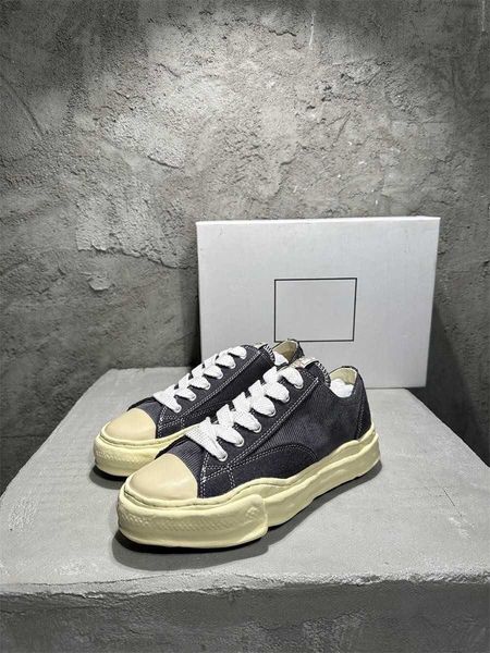 

maison mihara yasuhiro 2023 summer mmy shoes three yuan niche designer vintage sports casual versatile dissolve thick sole shoes, Black