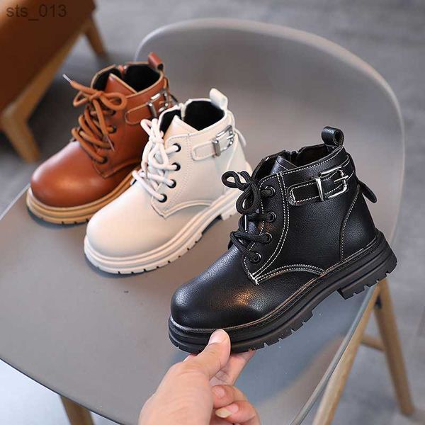 

england style kindergarten fashion children boots classic black beige brown short boot for girls boys winter cotton shoes f09051 l230518, Black;grey