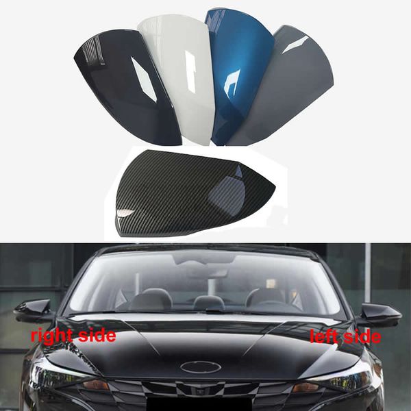 

for hyundai elantra 7th-2021 car accessories rearview mirror cover side mirrors housing shell color painted carbon fiber