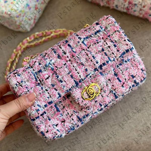 

pink sugao handbags chain shoulder crossbody bags luxury women woolen designer purse good hardware girl fashion shopping bag purse xinyu-070