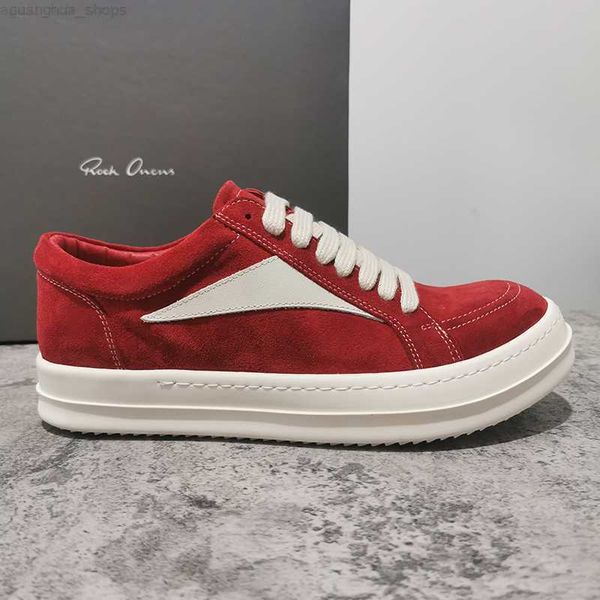 

rick casual shoes thick bottom wide low-canvas ro owens men's women's sneakers size 35-47, Black