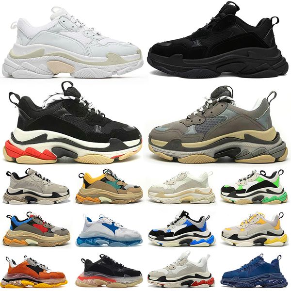 

designer triple s running shoes men black white green blue yellow pink mens womens casual outdoor platform trainers walking jogging sneakers