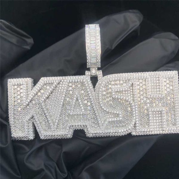 

bust down hip hop jewelry moissanite pendent 925 sterling silver diamond custom name initial letters vvs diamonds pendant