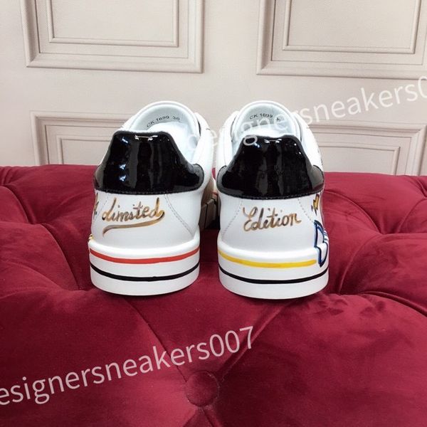 

luxurys casual shoes white leather calfskin sneakers shoes fashion comfort outdoor trainers men's pop lace up walking shoe hc210805, Black