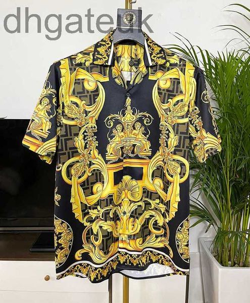 

men's casual shirts designer 2023 summer new trend fashion digital printing short sleeve cardigan shirt jvk8, White;black