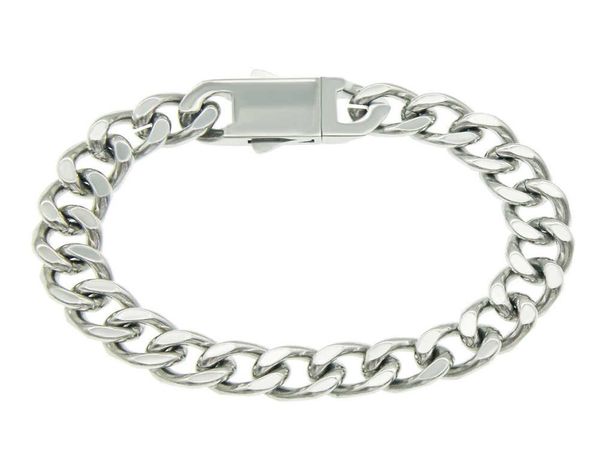 

mens bracelets womens link chains gold silver plated diamond stainless steel miami cuban chain men039s bracelet hip hop smooth 8502382, Black