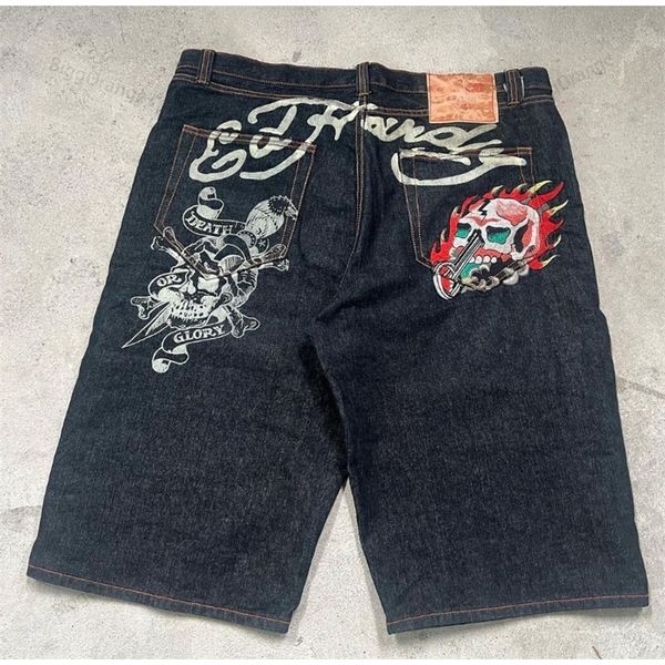 

men's pants graphic print black jeans for men clothing high street vintage baggy casual wide leg mens 230707