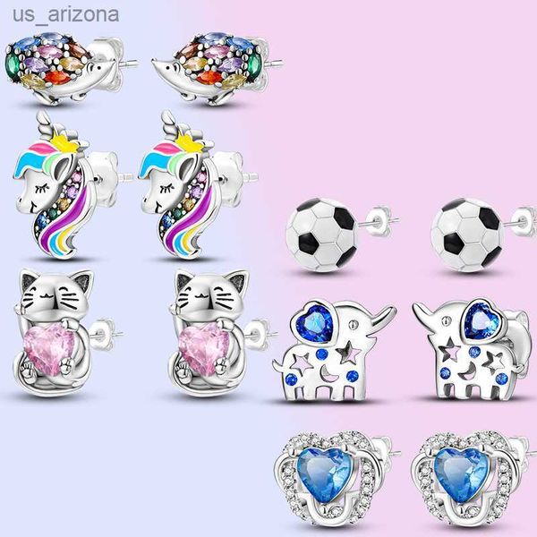 

925 sterling silver animal horse mouse stud earrings for women silver earrings original fashion jewelry marking l230620, Golden;silver