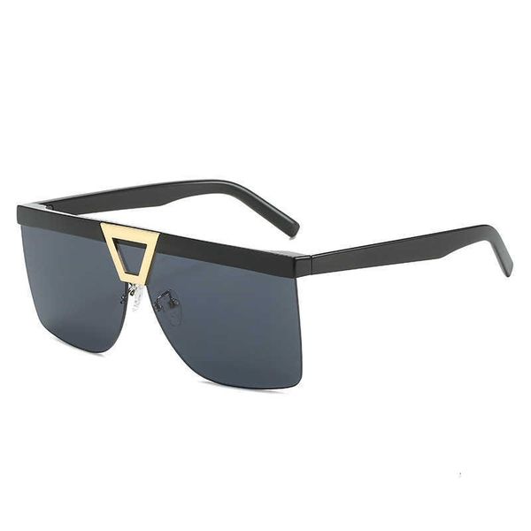 

designer sunglasses for men and women fashion square half frame personalized avant-garde ins network red same style walking show light luxur, White;black