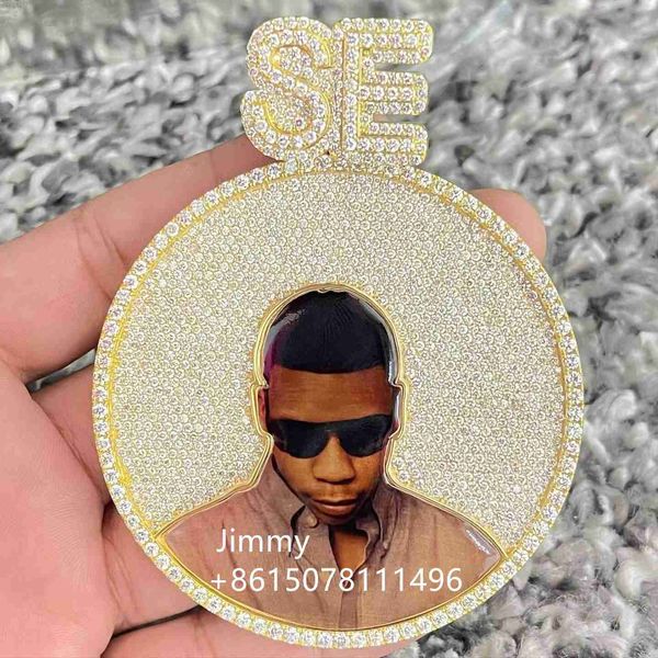 

pass diamond tester custom necklace pendant jewelry moissanite hip hop jewelry picture pendant, Silver