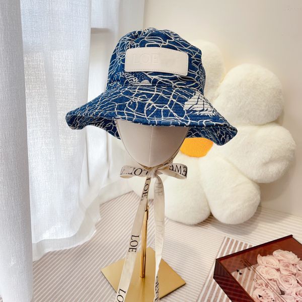 

high face value bucket hat summer denim sunscreen basin hat male female designer beanie cap sun hat lew, Blue;gray