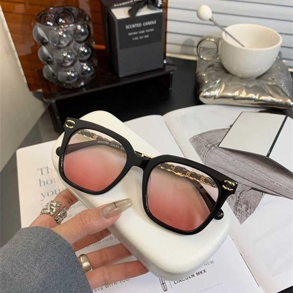 

sunglasses 2023 new xiaoxiang 0768 glasses large chain facial mask perfect for matching myopia lens frame with network red same style, White;black
