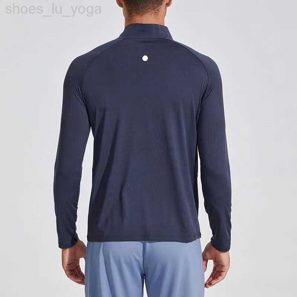 

men running sports long sleeve t-shirt men's style stand-up collar half zipper shirt training fitness clothes training elastic quick dr