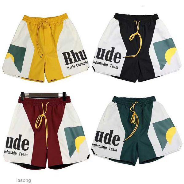 

rhude shorts men short designer summer fashion drying short streetwear casual hip hop beach sportswear mens shortpants us sizef7mr, White;black