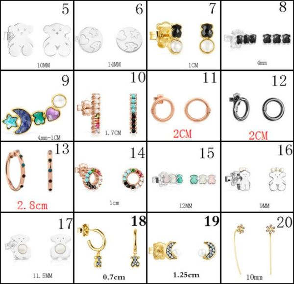 

2020 100 925 sterling silver bear stud earrings classic pierced stud earrings jewelry manufacturers whole 44443968, Golden;silver