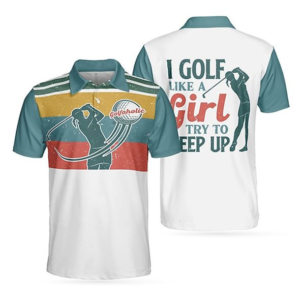 

mens polos golf polo shirts oversized man lapel 3d print short sleeve holiday male button tshirt casual sport clothing 230710, White;black
